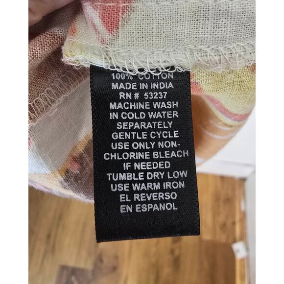 Mlle Gabrielle Dress Tropical Cotton Fit Flare Cotton Tiered Midi Size Large - Picture 5 of 9